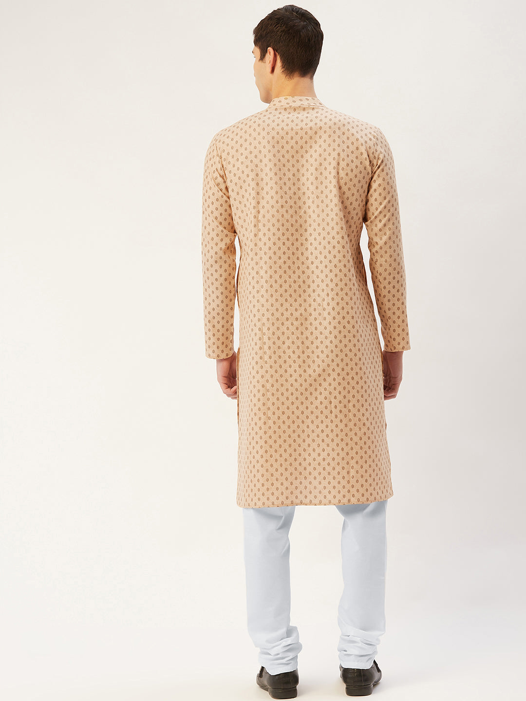 Jompers Men's Beautiful Beige Cotton printed kurta Only | Grocsy