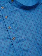Jompers Men's Blue Cotton printed kurta Pyjama Set | Grocsy