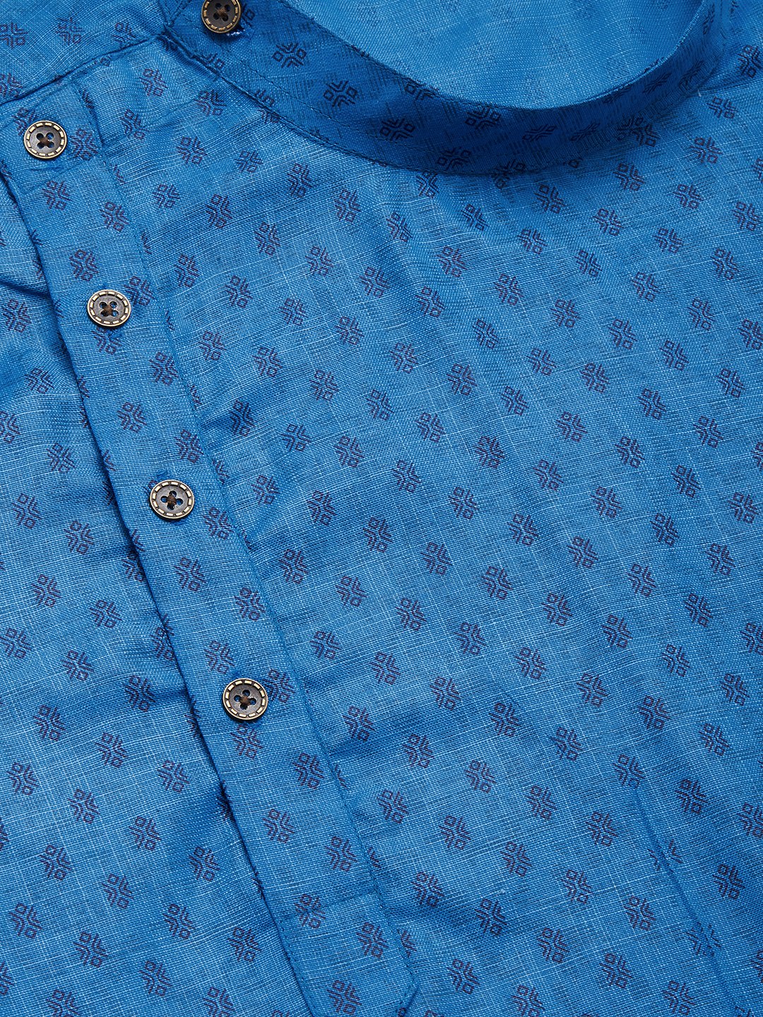 Jompers Men's Blue Cotton printed kurta Pyjama Set | Grocsy