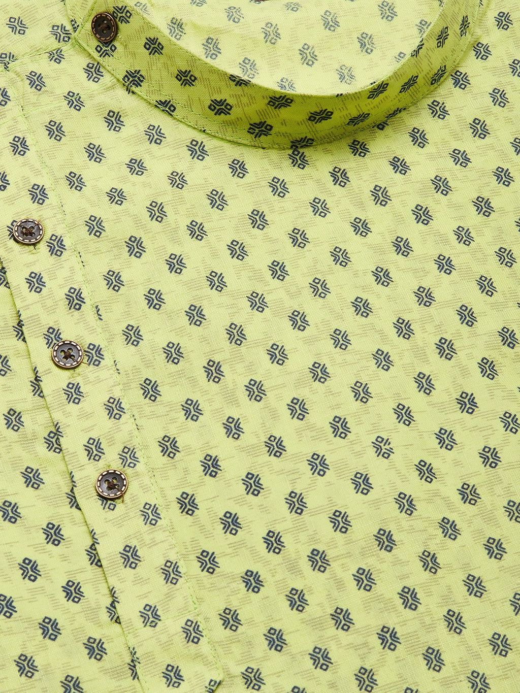 Jompers Men's Green Cotton printed kurta Pyjama Set | Grocsy