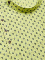 Jompers Men's Green Cotton printed kurta Pyjama Set | Grocsy