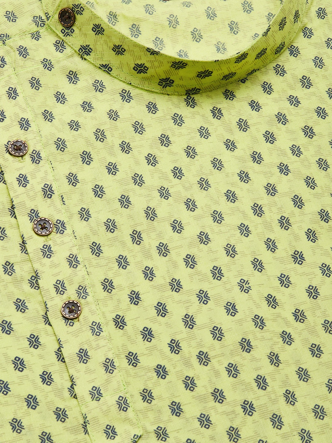 Jompers Men's Green Cotton printed kurta Pyjama Set | Grocsy