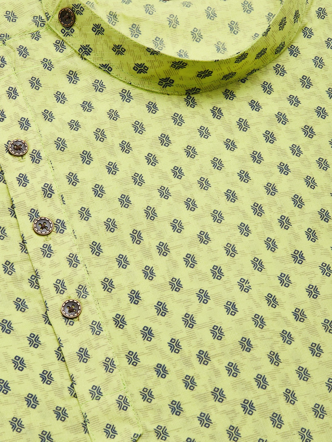 Jompers Men's Green Cotton printed kurta Only | Grocsy