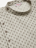 Jompers Men's Grey Cotton printed kurta Pyjama Set | Grocsy