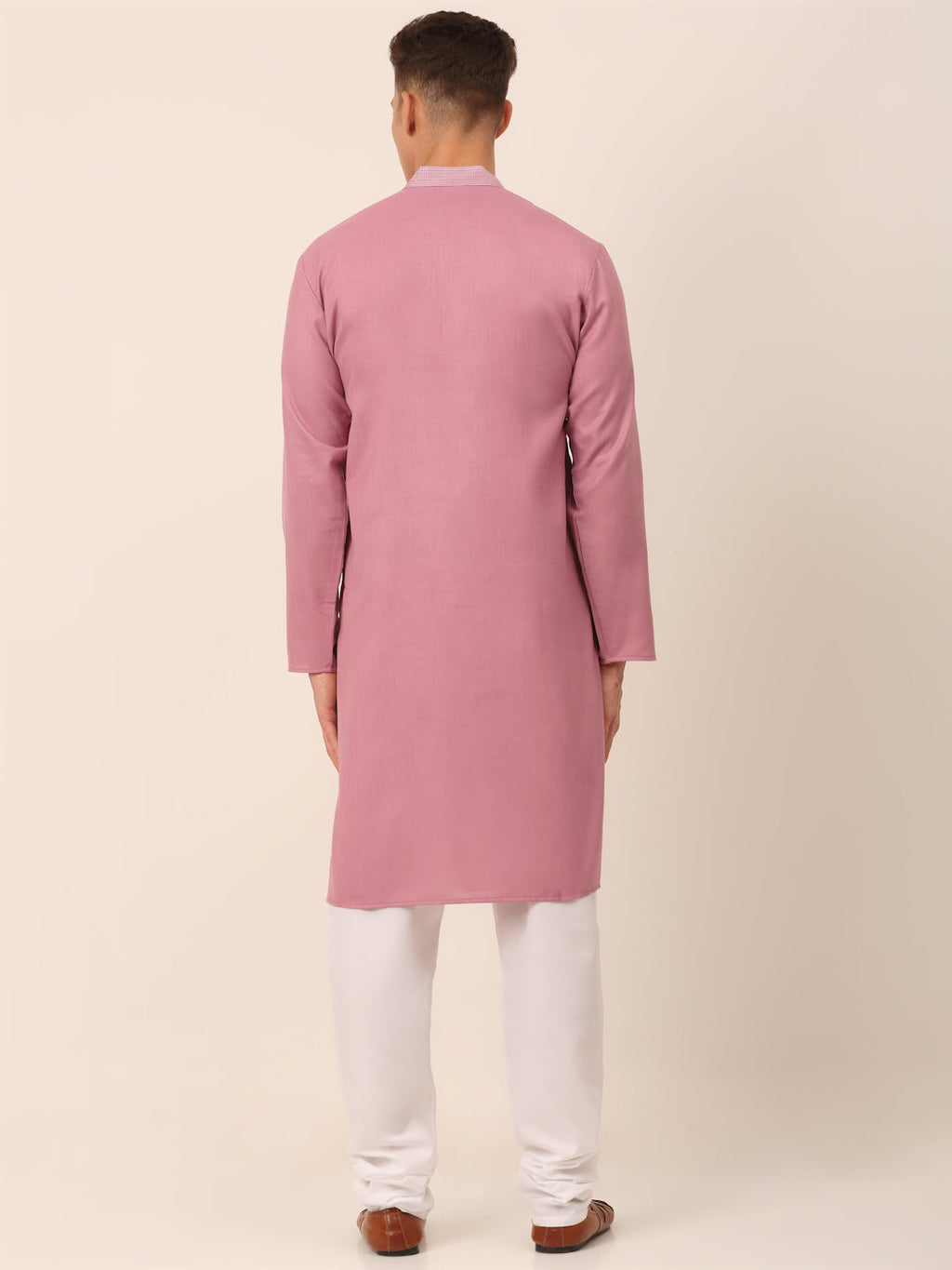 Jompers Men's Magenta Pink Embroidered Kurta Pajama Sets | Grocsy