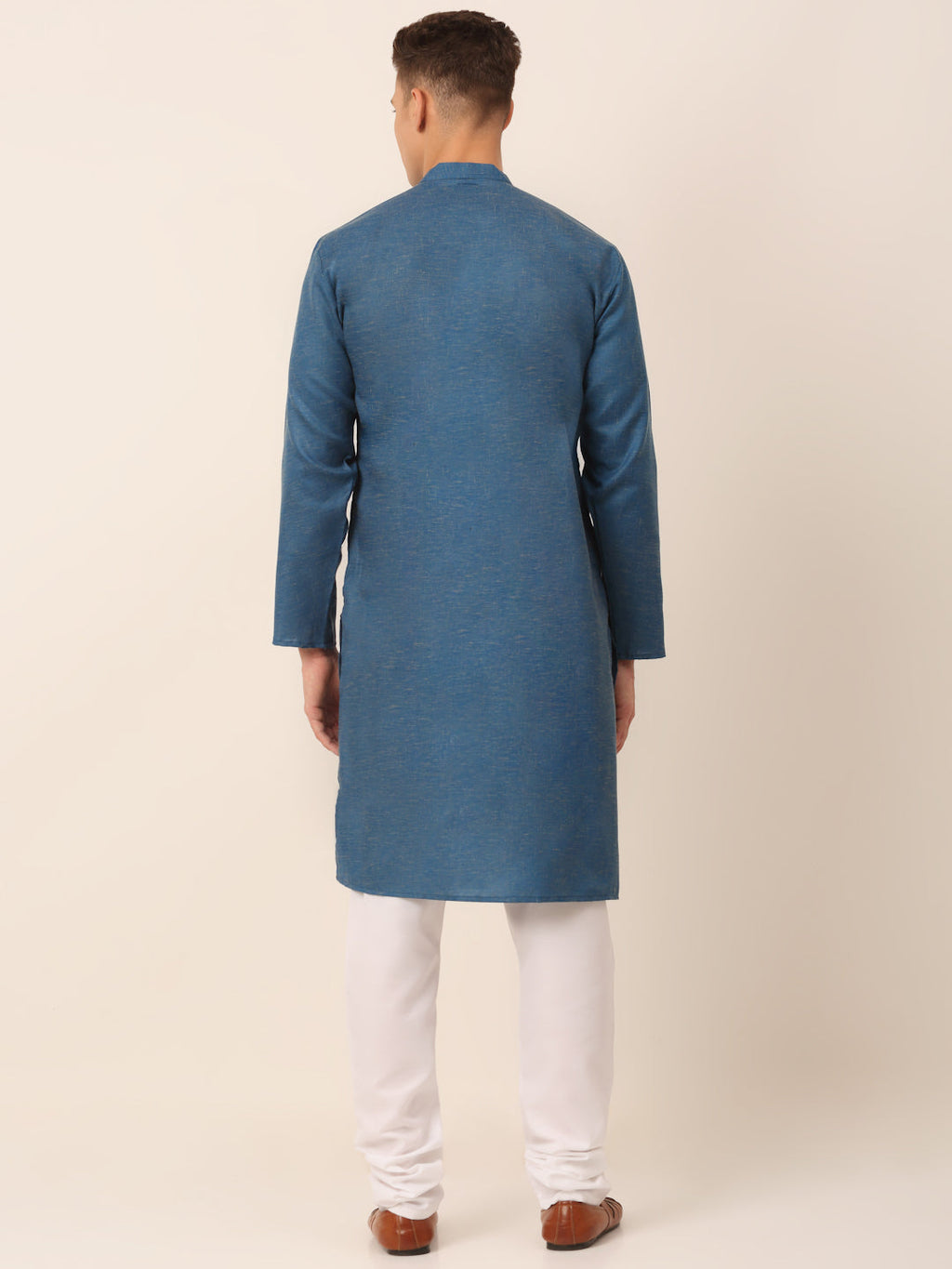 Jompers Men's Cotton Solid Kurta Pajama Sets - Peacock | Grocsy