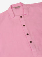Jompers Men's Cotton Solid Kurta Pajama Sets - Pink | Grocsy