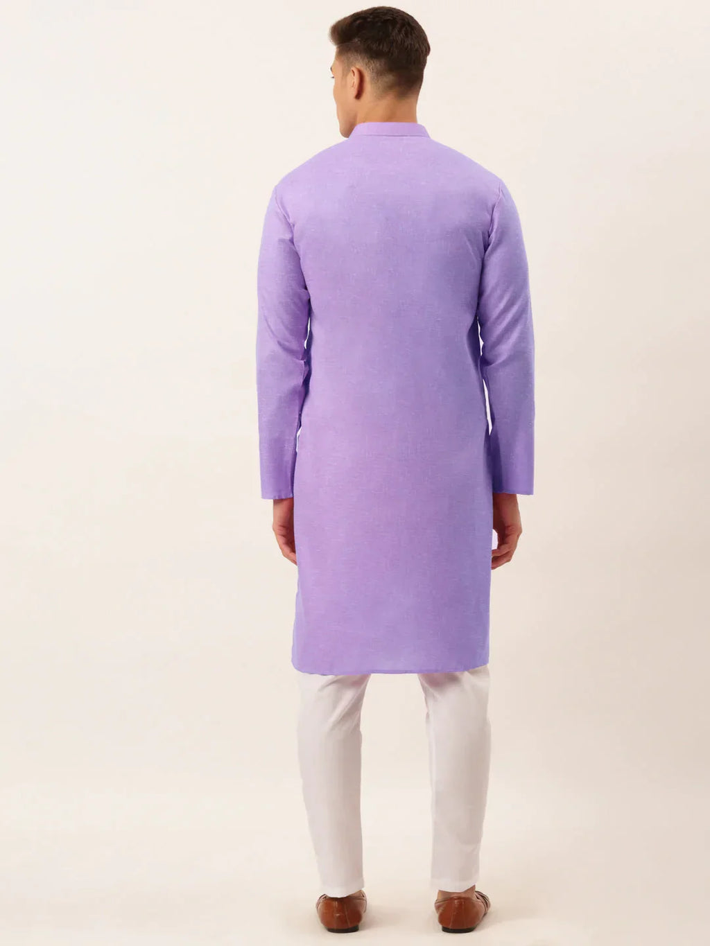 Jompers Men's Cotton Solid Kurta Pajama Set - Purple | Grocsy