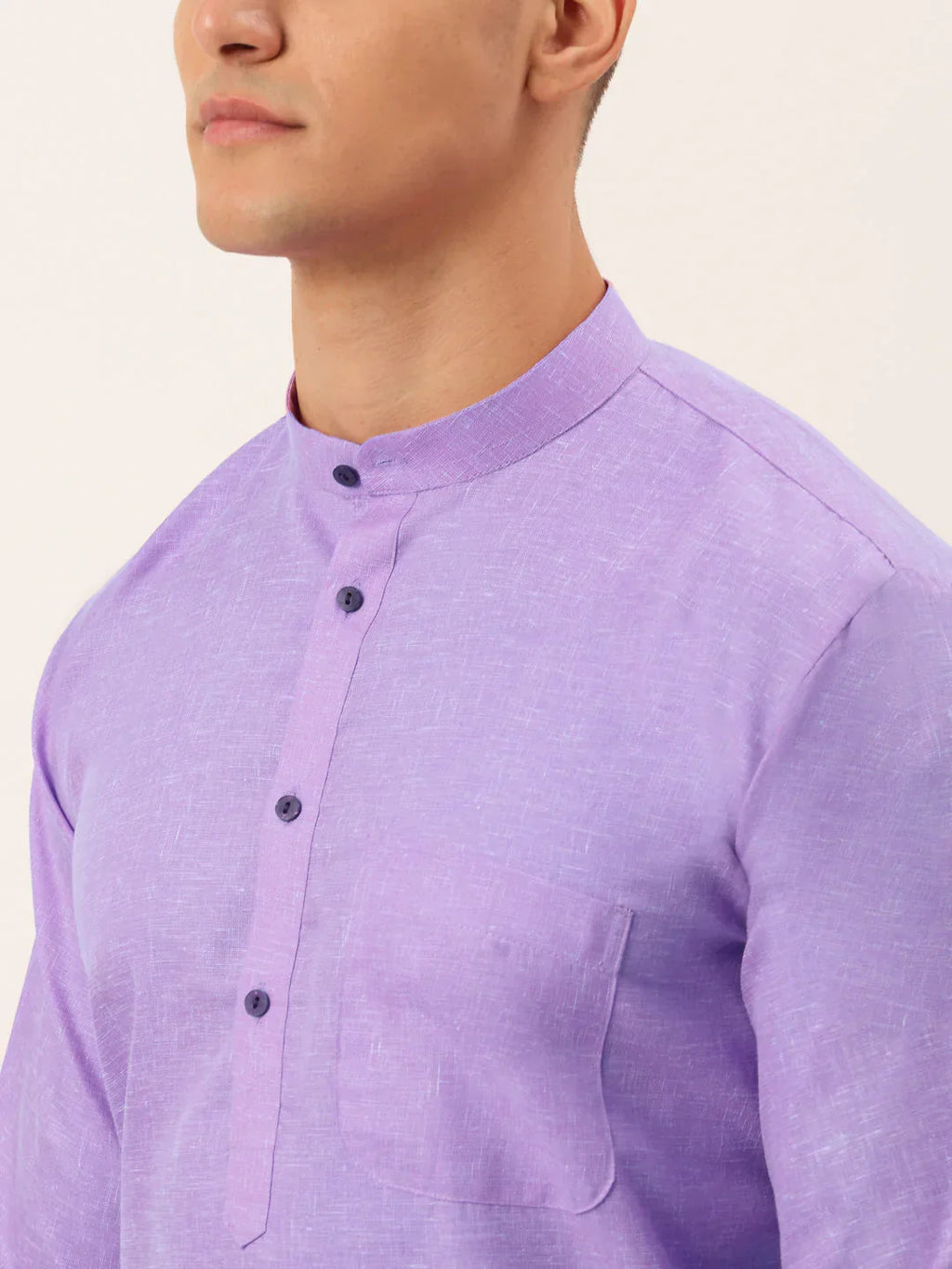 Jompers Men's Cotton Solid Kurta Pajama Set - Purple | Grocsy
