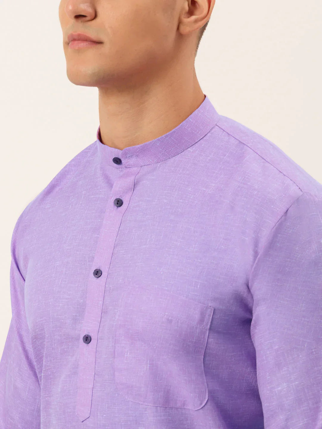 Jompers Men's Cotton Solid Kurta Pajama Set - Purple | Grocsy