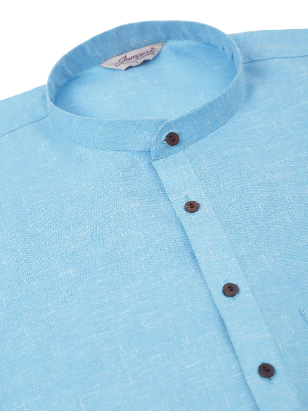Jompers Men's Cotton Solid Kurta Pajama Set - Sky Blue | Grocsy