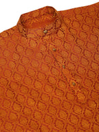 Jompers Men's Woven Design Jacquard Kurta Pyjama - Maroon | Grocsy