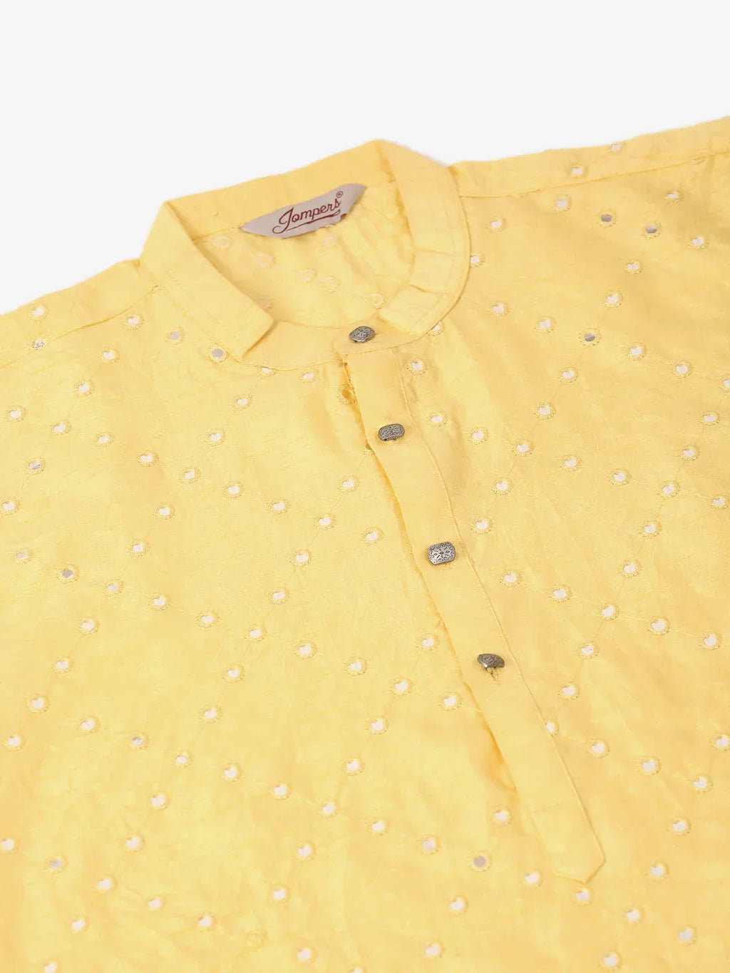 Jompers Men's Lemon Mirror Work Kurta Pyjama | Grocsy