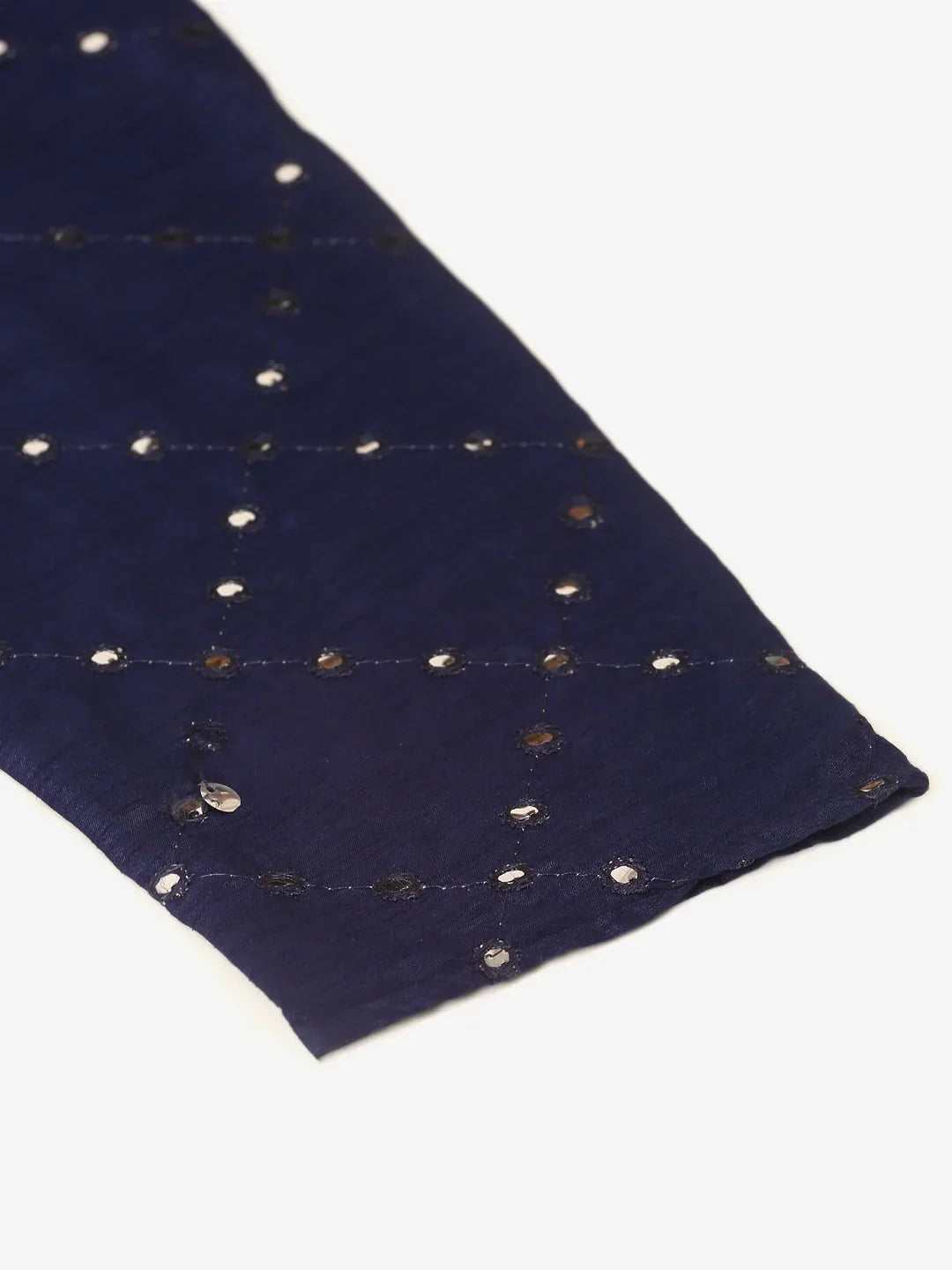 Jompers Men's Navy Blue Mirror Work Kurta Pyjama | Grocsy