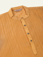 Jompers Men's Silk Blend Sequence Embroidered Kurta Pyjama Set - Beige | Grocsy