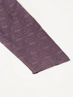 Jompers Men's Silk Blend Collar Embroidered Kurta Pyjama Set - Purple | Grocsy