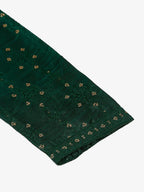 Jompers Men's Silk Blend Collar Embroidered Kurta Only - Green | Grocsy