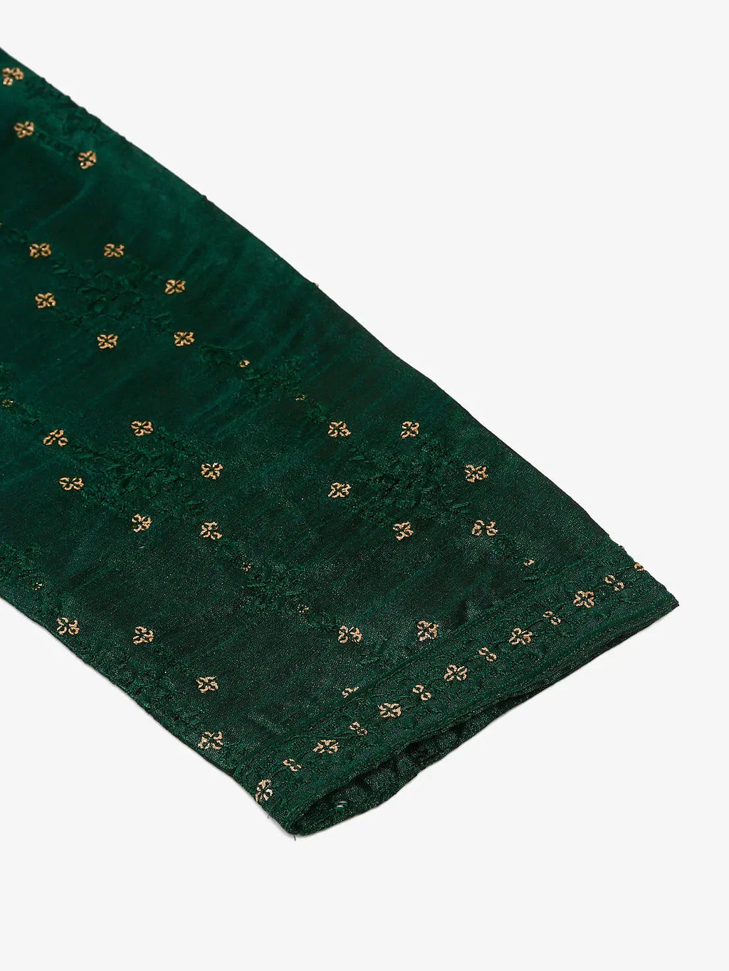 Jompers Men's Silk Blend Collar Embroidered Kurta Pyjama Set - Green | Grocsy