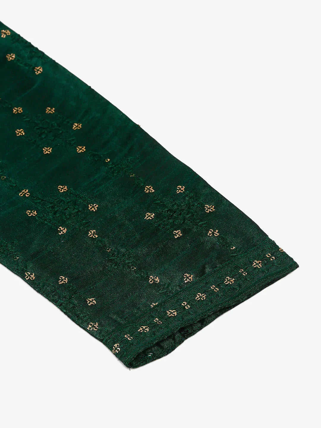 Jompers Men's Silk Blend Collar Embroidered Kurta Pyjama Set - Green | Grocsy