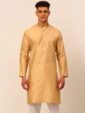 Jompers Men's Beige Striped Pleated Chikankari Kurta Only | Grocsy