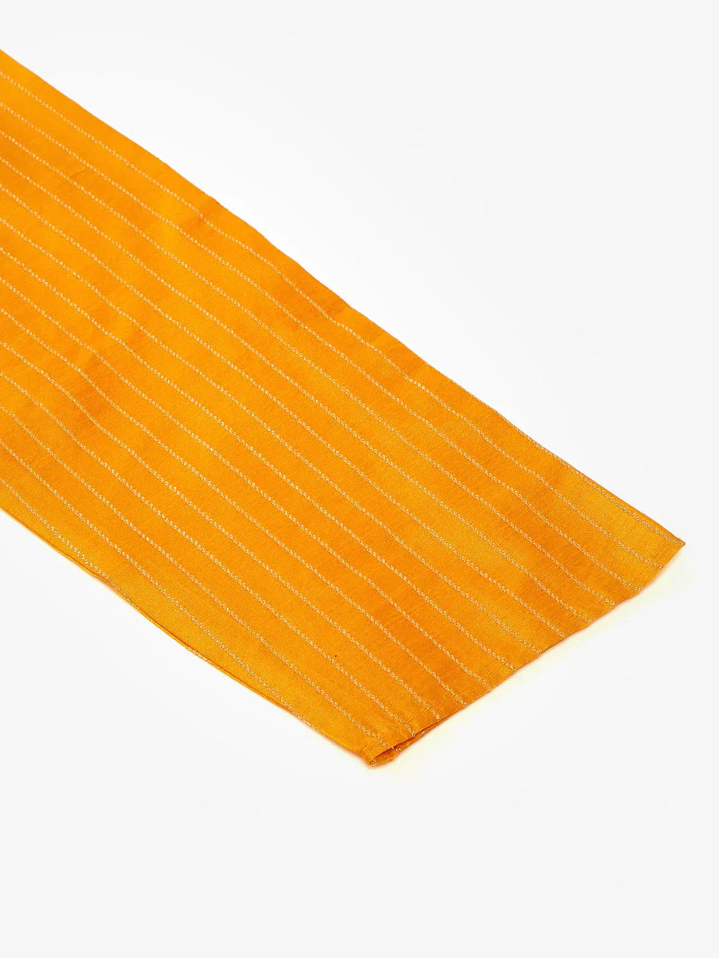Jompers Men's Mustard Striped Pleated Chikankari Kurta Only | Grocsy