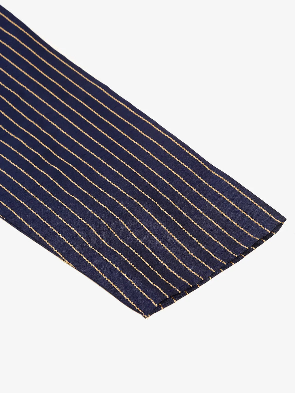 Jompers Men's Navy Blue Striped Pleated Chikankari Kurta pyjama Set | Grocsy