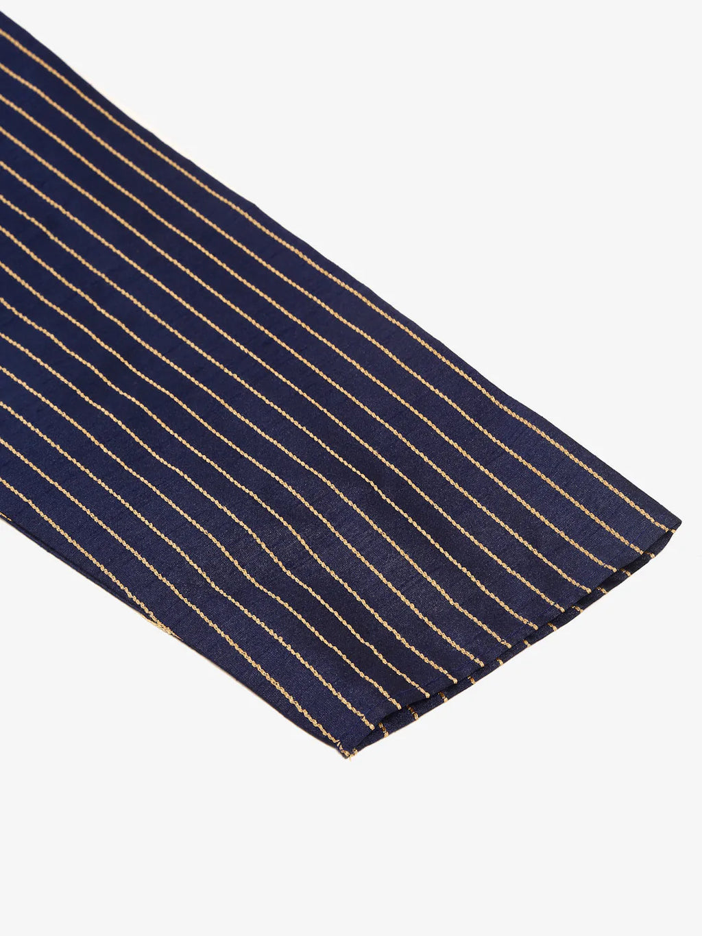 Jompers Men's Navy Blue Striped Pleated Chikankari Kurta Only | Grocsy