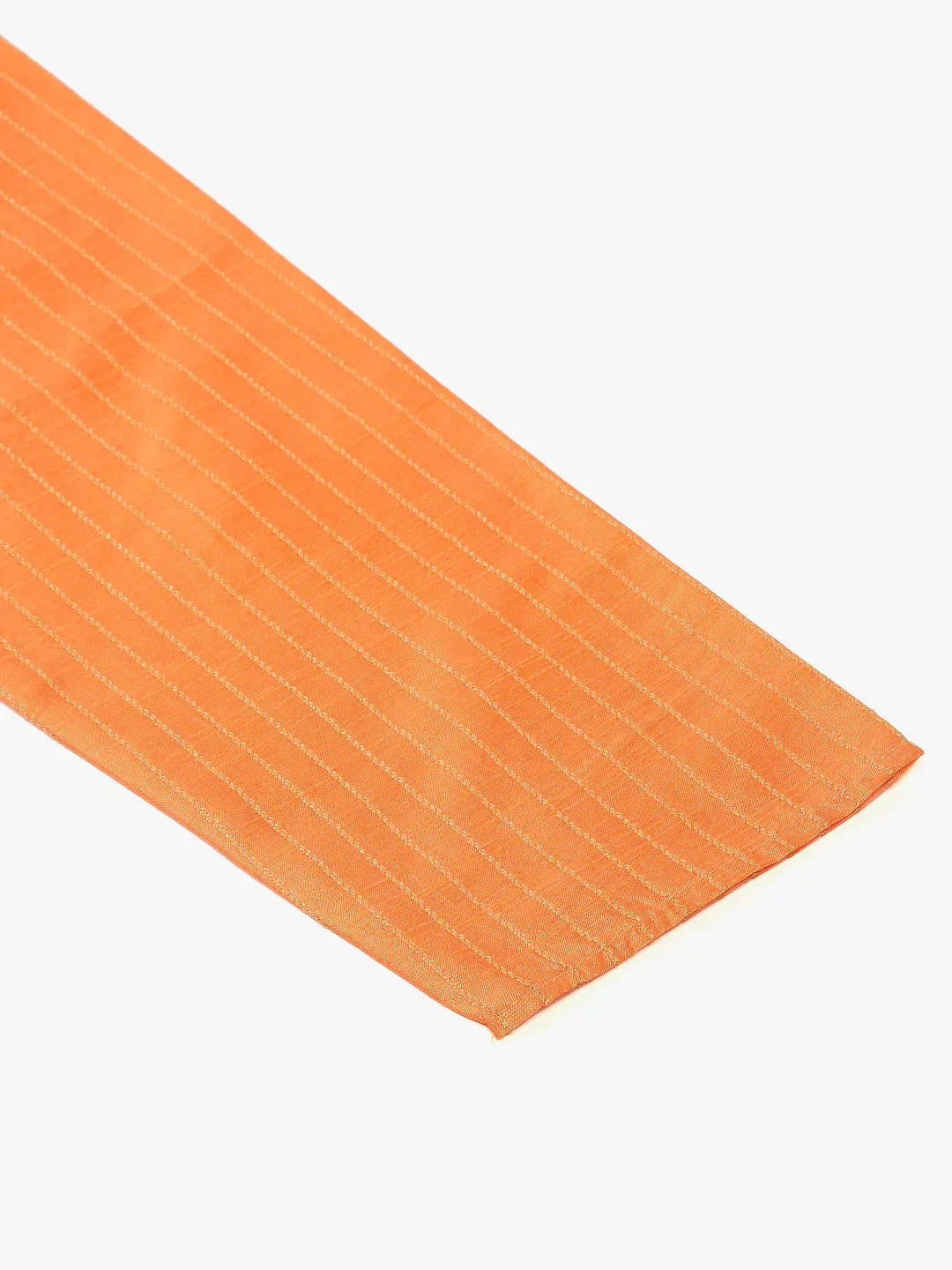 Jompers Men's Peach Striped Pleated Chikankari Kurta Only | Grocsy