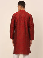 Jompers Men's Maroon Paisley Printed Kurta Only | Grocsy