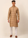 Jompers Men's Sequinned Kurta with Churidar - Brown | Grocsy