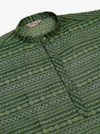 Jompers Men's Printed Sequinned Kurta Only - Green | Grocsy