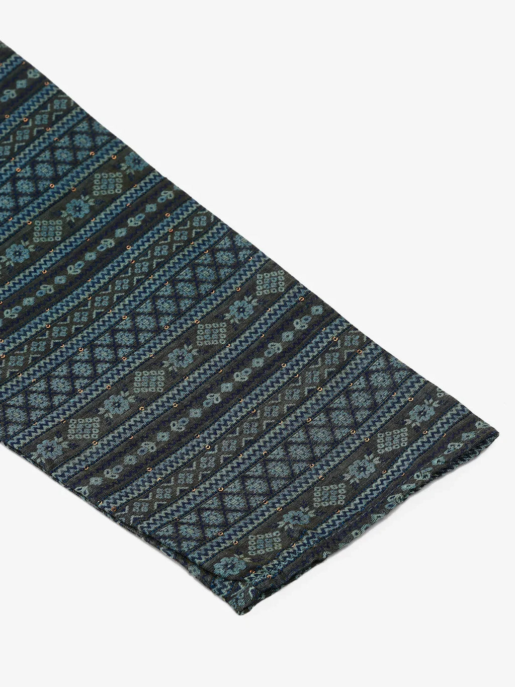 Jompers Men's Printed Sequinned Kurta Only - Teal | Grocsy