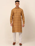 Jompers Men's Printed Sequinned Kurta with Churidar - Yellow | Grocsy
