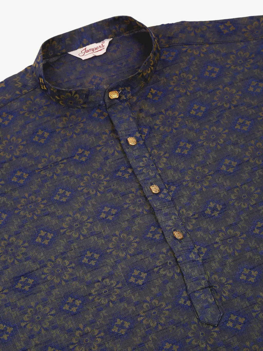 Jompers Men's Navy Blue Floral Printed Kurta with Churidar | Grocsy