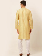 Jompers Men's Golden Embroiderd Kurta Pajama | Grocsy