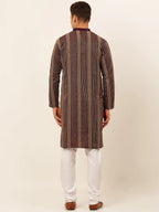 Jompers Men's Purple Embroiderd Kurta Pajama | Grocsy