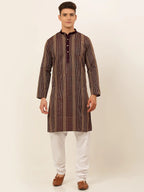 Jompers Men's Purple Embroiderd Kurta Pajama | Grocsy