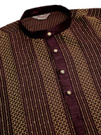 Jompers Men's Purple Embroiderd Kurta Pajama | Grocsy
