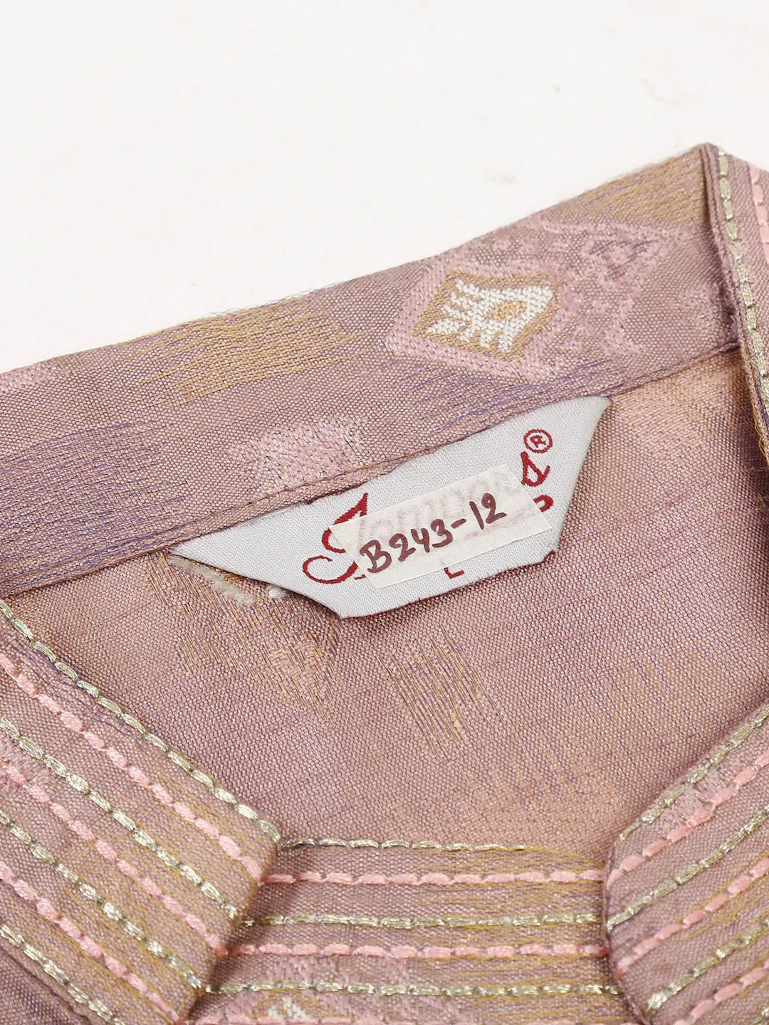 Jompers Men's Pink Collar Embroidered Woven Design Kurta Pajama | Grocsy