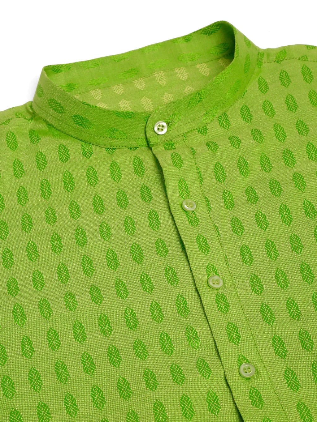 Jompers Men's Green Woven Design Kurta Pajama | Grocsy