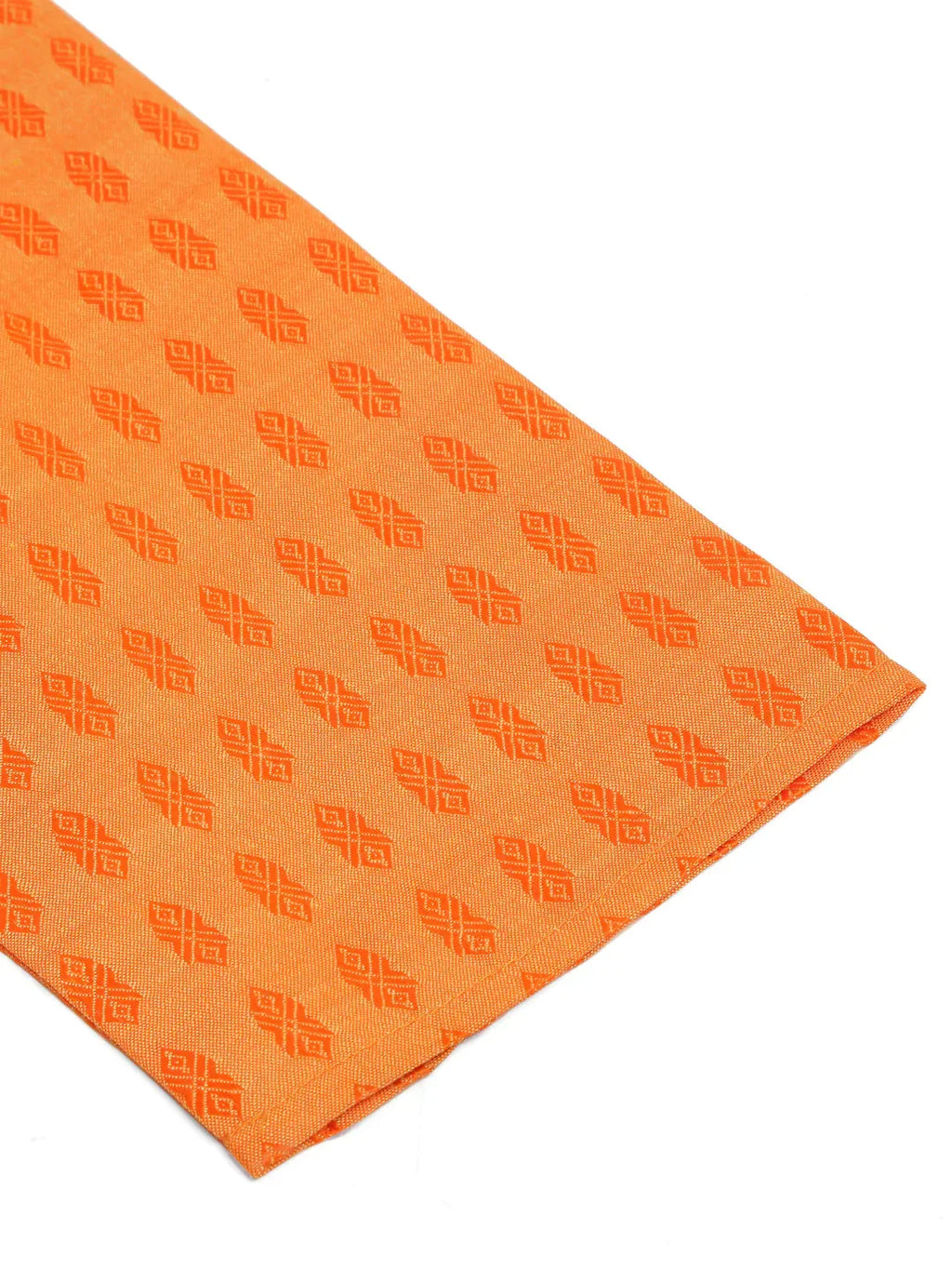 Jompers Men's Orange Woven Design Kurta Pajama | Grocsy