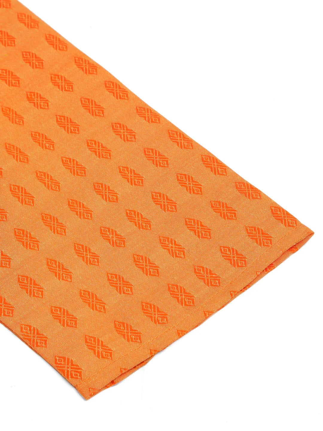 Jompers Men's Orange Woven Design Kurta Pajama | Grocsy