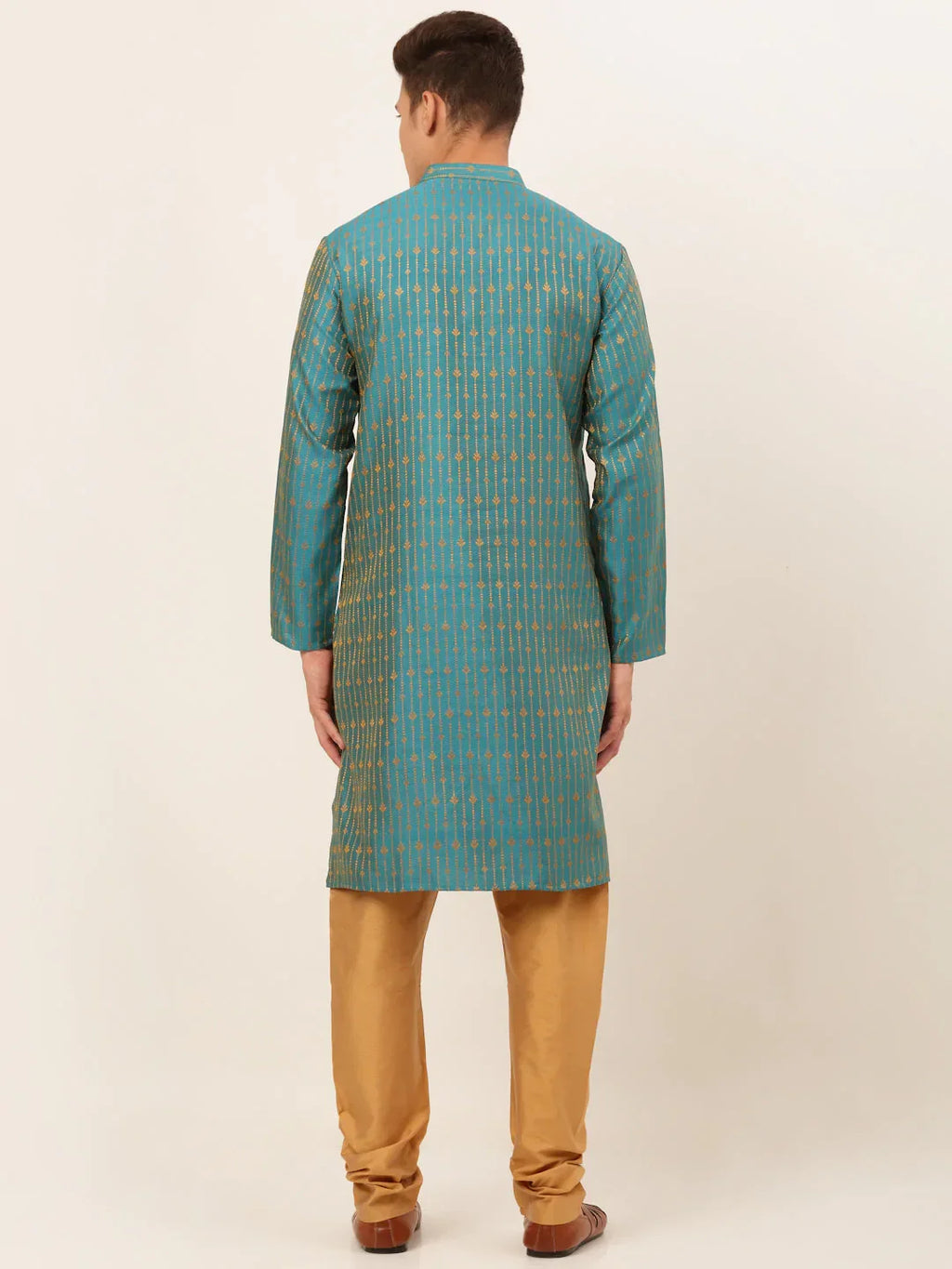 Jompers Men's Blue Embroidered Kurta Payjama Sets | Grocsy