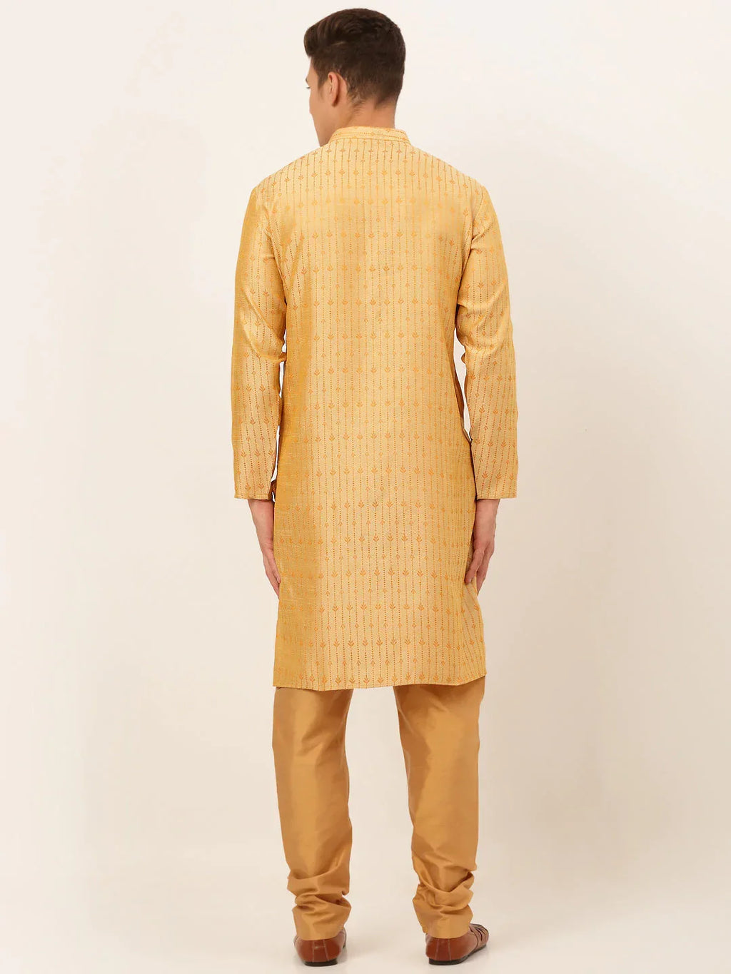 Jompers Men's Golden Embroidered Kurta Payjama Sets | Grocsy