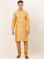 Jompers Men's Golden Embroidered Kurta Payjama Sets | Grocsy