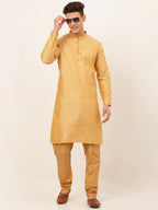 Jompers Men's Golden Embroidered Kurta Payjama Sets | Grocsy