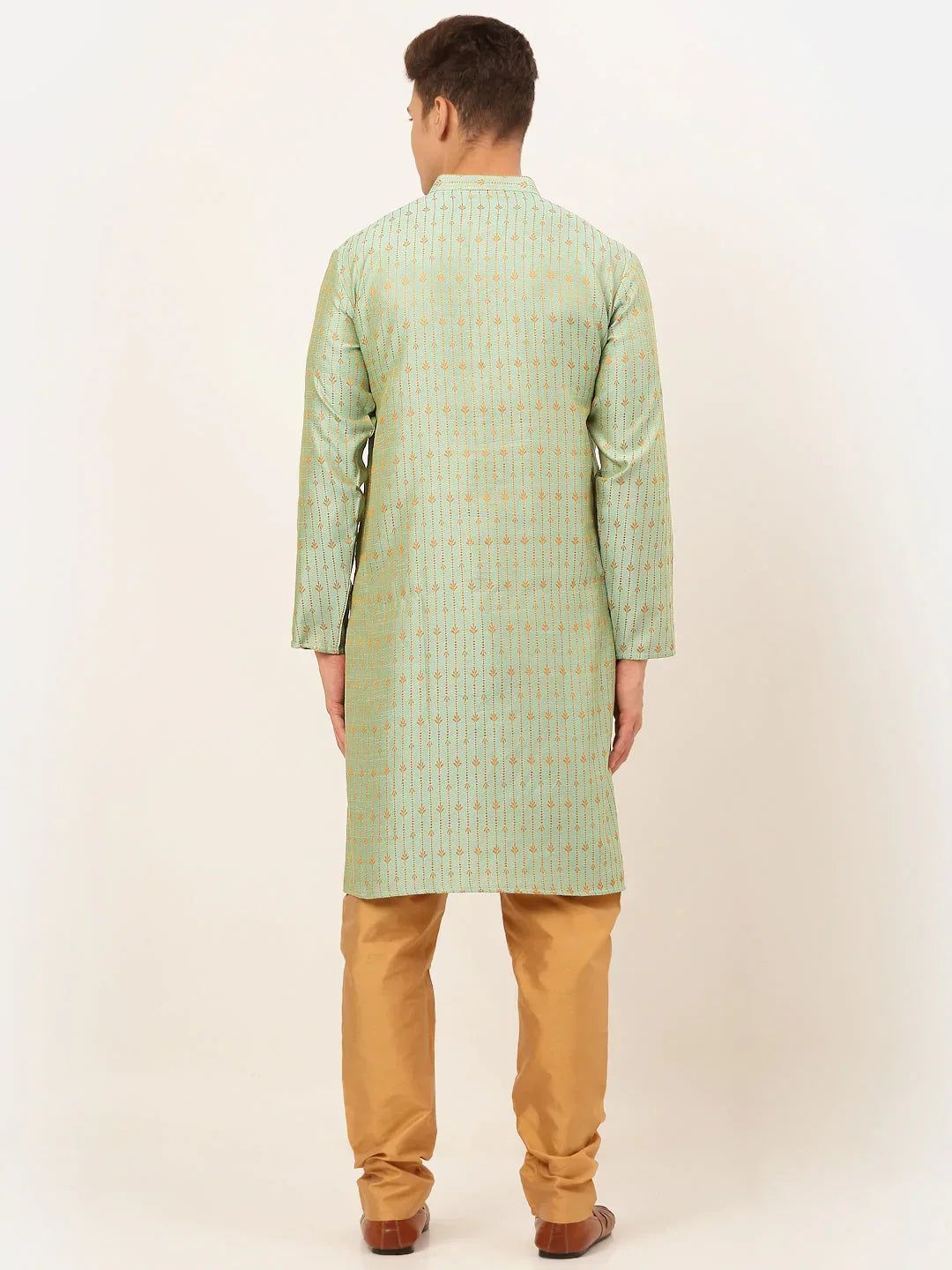 Jompers Men's Lime Green Embroidered Kurta Payjama Sets | Grocsy