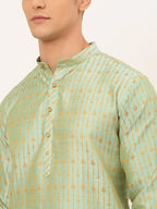 Jompers Men's Lime Green Embroidered Kurta Payjama Sets | Grocsy