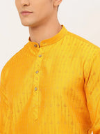 Jompers Men's Mustard Embroidered Kurta Payjama Sets | Grocsy