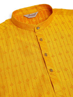 Jompers Men's Mustard Embroidered Kurta Payjama Sets | Grocsy